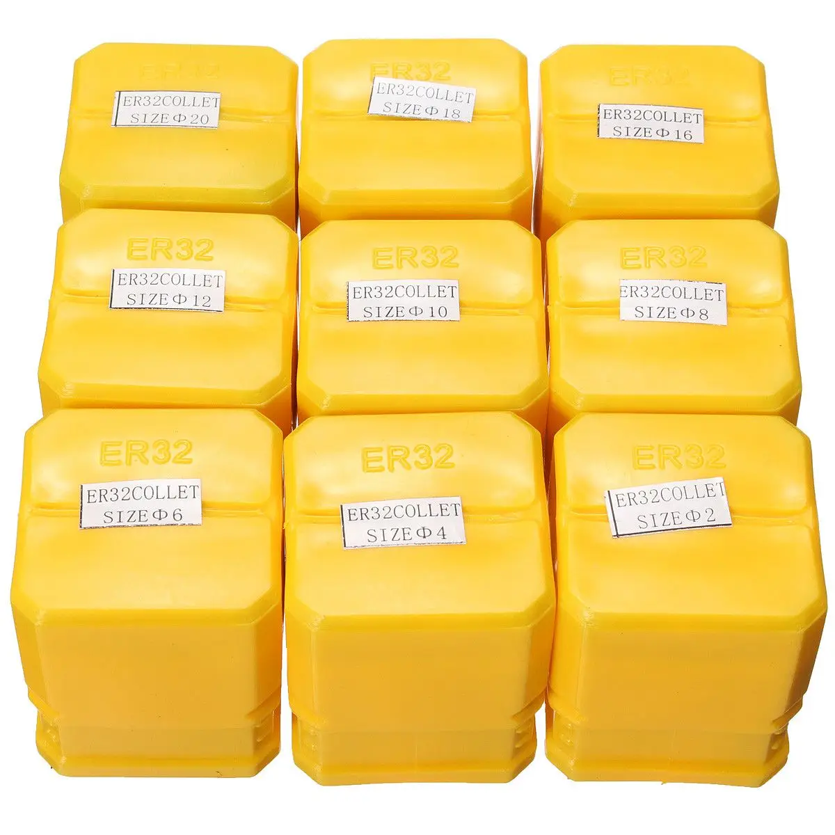 WOLIKE 9Pcs ER32 Precision Spring Collet 2/4/6/8/10/12/16/18/20mm Workholding Tools Tool Holder
WOLIKE 9Pcs ER32 Precision Spring Collet 2/4/6/8/10/12/16/18/20mm Workholding Tools Tool Holder