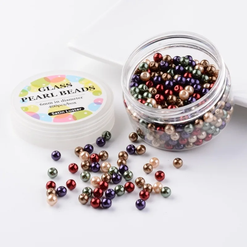 About 400pcs/box 6mm Mixed Color Glass Pearl Bead Sets Round Beads for Jewelry Making DIY Findings
About 400pcs/box 6mm Mixed Color Glass Pearl Bead Sets Round Beads for Jewelry Making DIY Findings