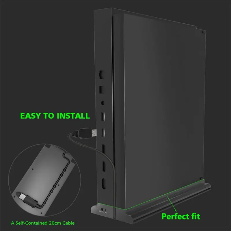Вертикальная подставка с охлаждающим вентилятором для Xbox One X держатель консоли