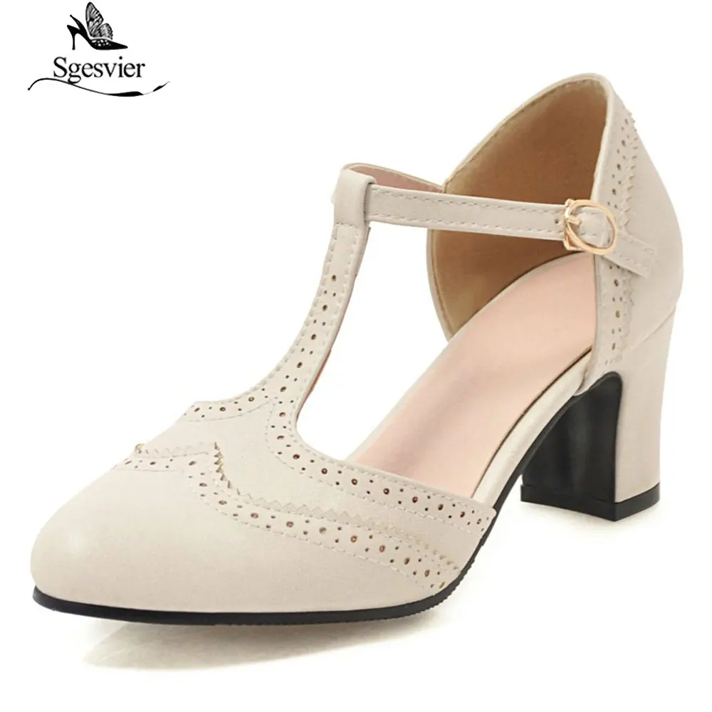 Sgesvier Summer Retro Brogue t-strap large Size 34-43 Fashion Women Oxford Shoes Sandals Shoes Woman High Heels Footwear G378
Sgesvier Summer Retro Brogue t-strap large Size 34-43 Fashion Women Oxford Shoes Sandals Shoes Woman High Heels Footwear G378