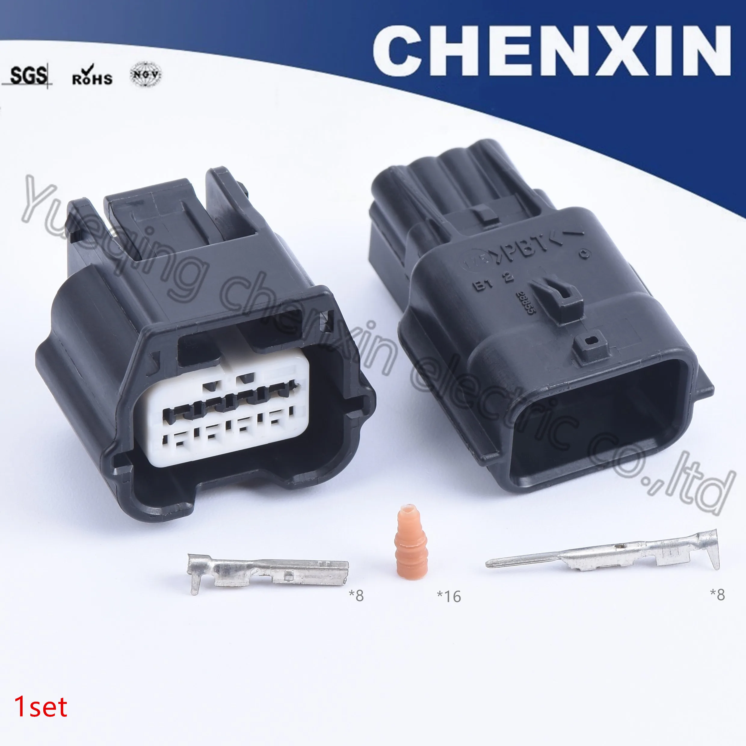 Black 8pins car waterproof auto connector 0.6 (white clip) female and male 7282-8855-30 7283-8855-30
Black 8pins car waterproof auto connector 0.6 (white clip) female and male 7282-8855-30 7283-8855-30