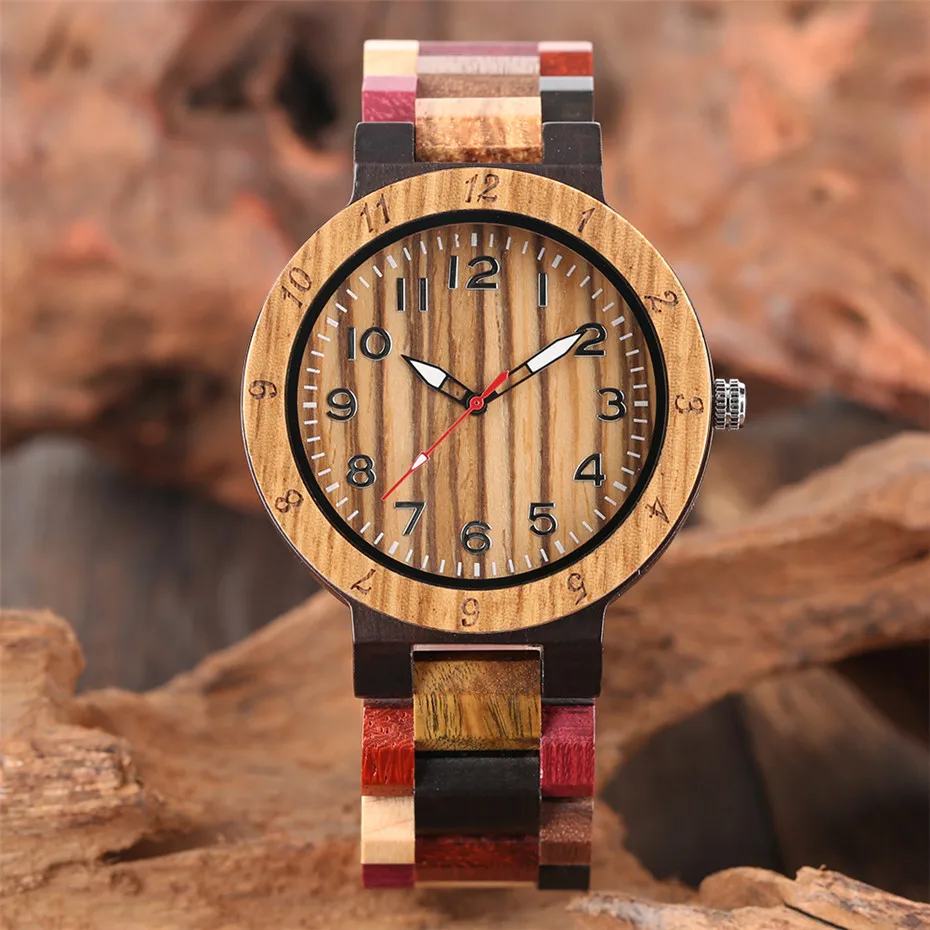 Men's Watch Quartz Mixed Color Wooden Bangle Watch for Male Carving 12-Hours Display Full Wooden Men's Wristwatch reloj New 2020
Men's Watch Quartz Mixed Color Wooden Bangle Watch for Male Carving 12-Hours Display Full Wooden Men's Wristwatch reloj New 2020