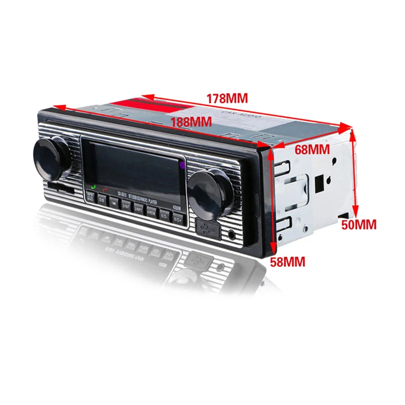 Автомагнитола с Bluetooth MP3-плеер стерео USB AUX Классическая автомобильная