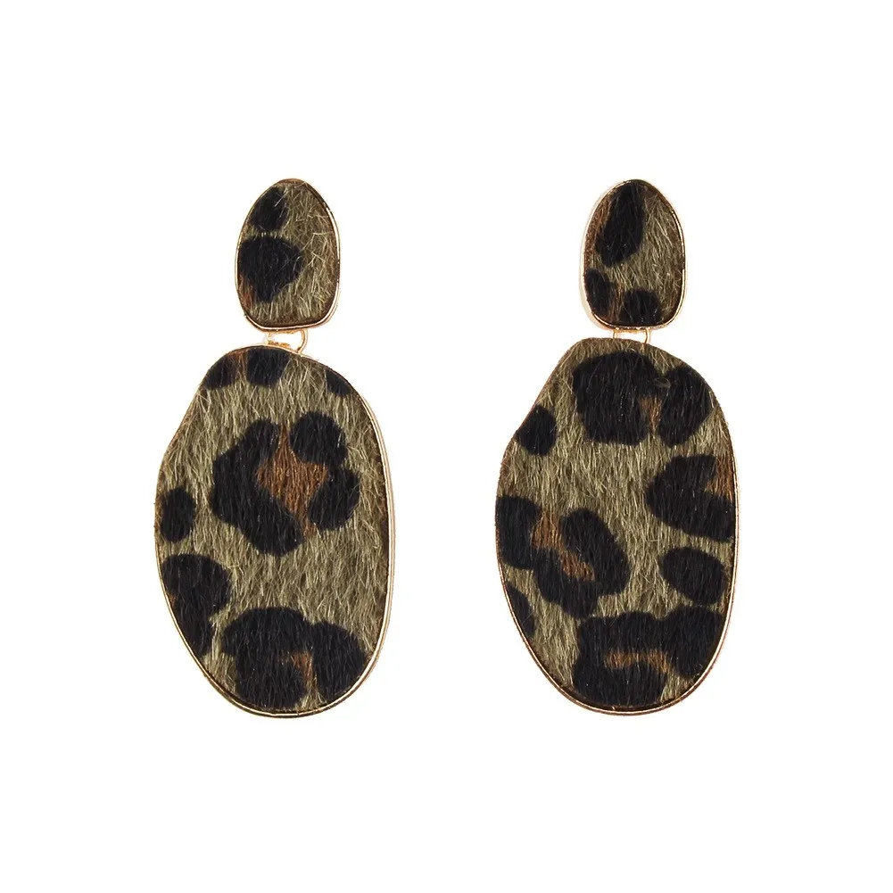 2019 леопардовые металлические серьги для девочек с животным принтом круглые