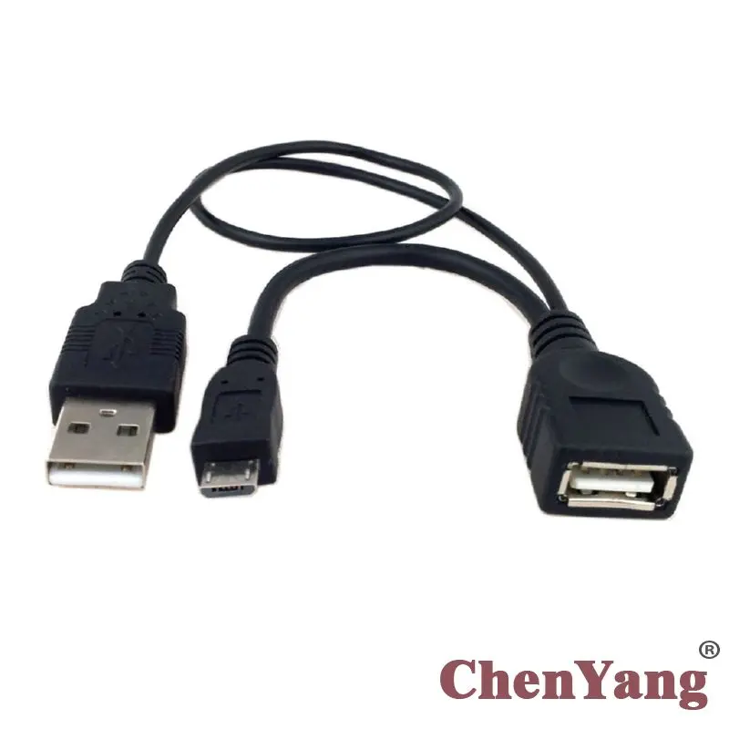 

CY Chenyang Micro USB 2.0 OTG Host Flash Disk Cable Black Color with USB power for S3 i9300 S4 i9500 Note2 N7100 Note3 N90