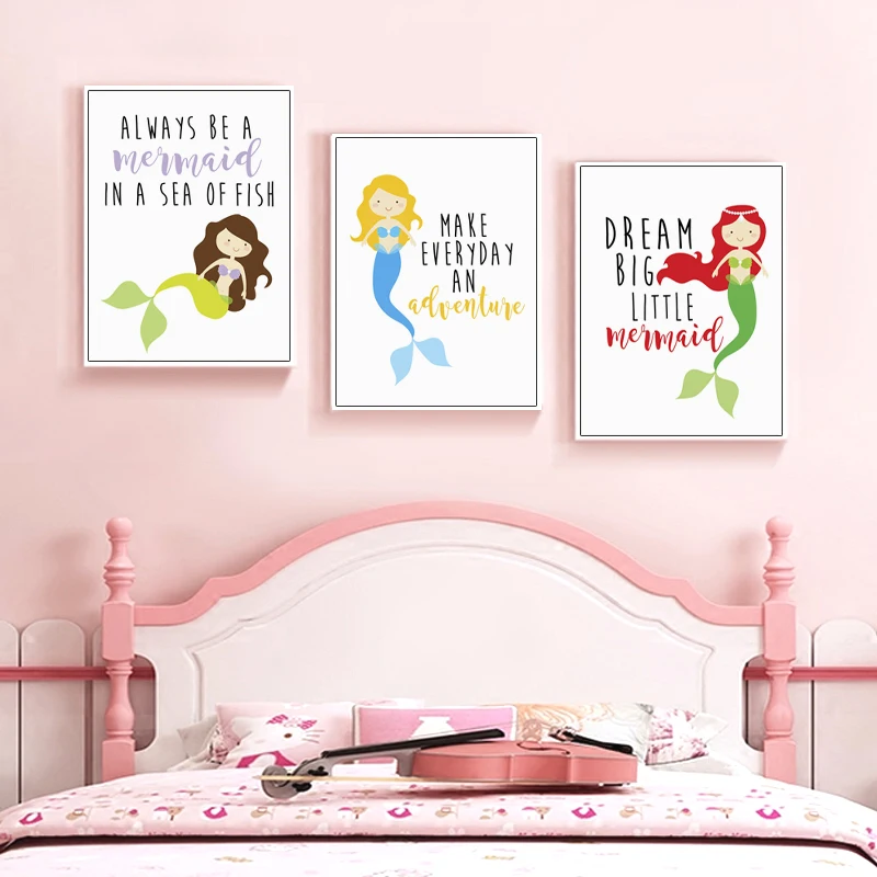Mermaid Wall Art Canvas Painting Nursery Nordic Posters And Prints Wall Pictures For Kids Bedroom Baby Girl Room Home Decor
Mermaid Wall Art Canvas Painting Nursery Nordic Posters And Prints Wall Pictures For Kids Bedroom Baby Girl Room Home Decor