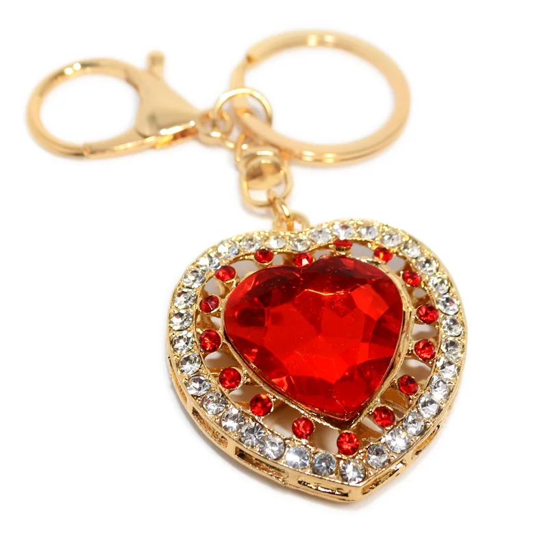 Красный кристалл сердце любовь сумка кулон брелки ювелирные изделия деликатная