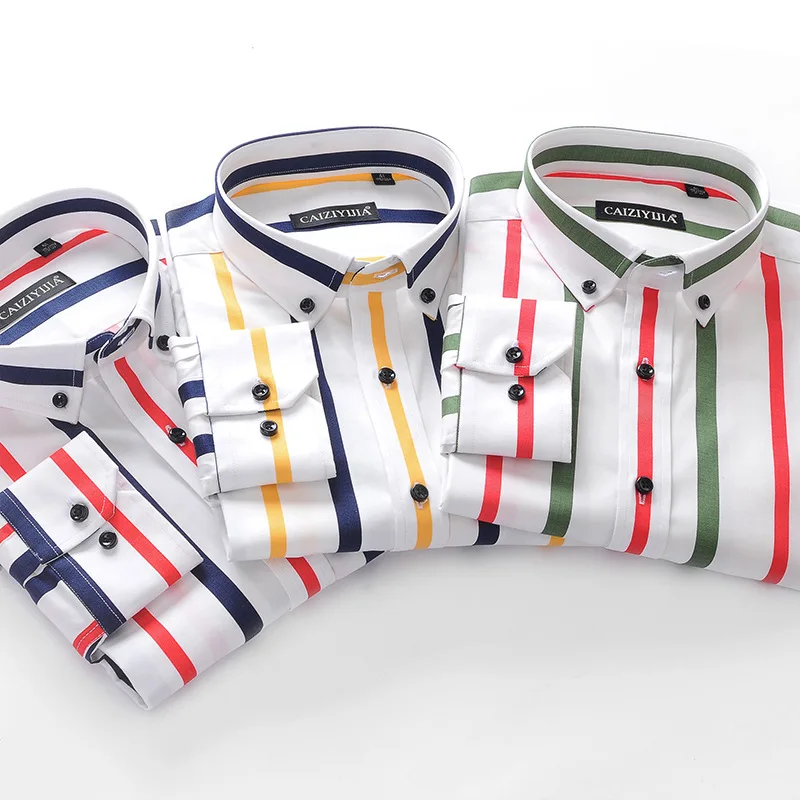 CAIZIYIJIA Men Striped Long Sleeve Casual Shirts Cotton Button-Down Social Mens Dress Shirt
CAIZIYIJIA Men Striped Long Sleeve Casual Shirts Cotton Button-Down Social Mens Dress Shirt