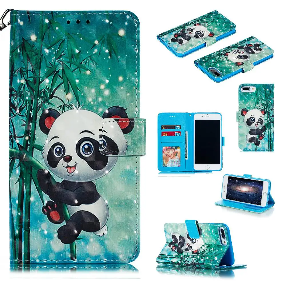 Для iPhone 6 plus/6 S plus/7 plus/8 plus крутой 3D цветной окрашенный PU Магнитный чехол кошелек с
