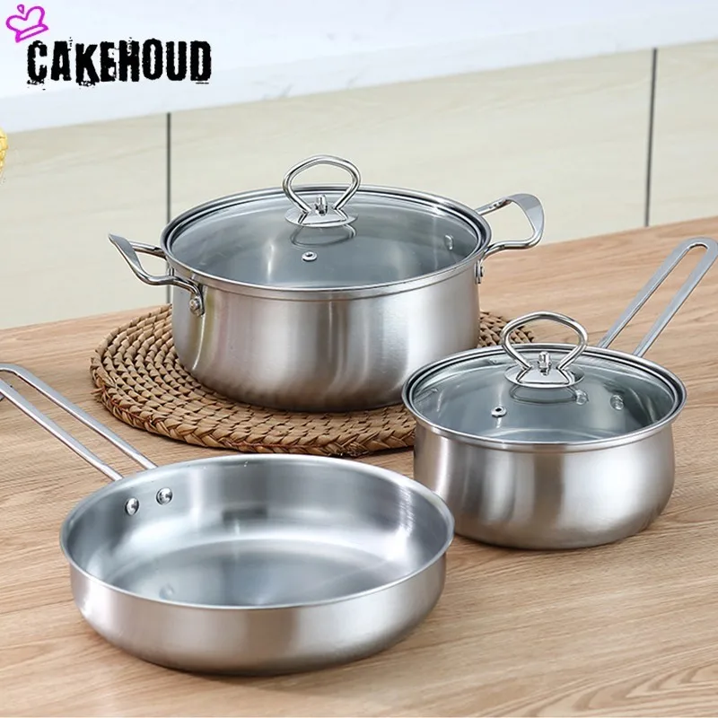 CAKEHOUD Kitchenware Set Stainless Steel Non-stick Pan And Lid, Rust And Oven Safe Thickening Cooking Pot Milk Pot Wok Pot
CAKEHOUD Kitchenware Set Stainless Steel Non-stick Pan And Lid, Rust And Oven Safe Thickening Cooking Pot Milk Pot Wok Pot