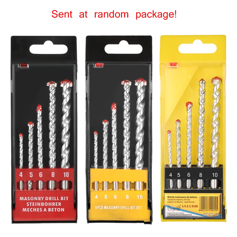 5pcs 4-10mm Rotary Masonry Drill Bits Set YG8 Galvanized Drills Round Shank Spiral Flute for Drilling Concrete Brick Tile
5pcs 4-10mm Rotary Masonry Drill Bits Set YG8 Galvanized Drills Round Shank Spiral Flute for Drilling Concrete Brick Tile