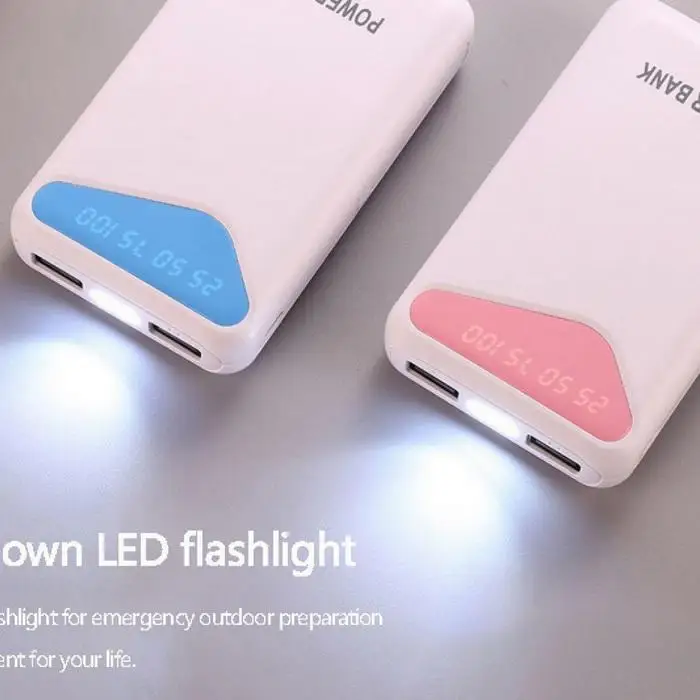 10000 mAh портативный двойной USB внешний аккумулятор 18650 литиевая 5 V/1A микро двойное