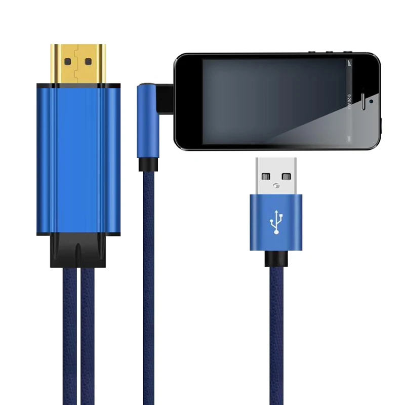 Нейлоновый Плетеный USB в HDMI конвертер для Apple Lightning кабель Цифровой AV адаптер iPhone 8