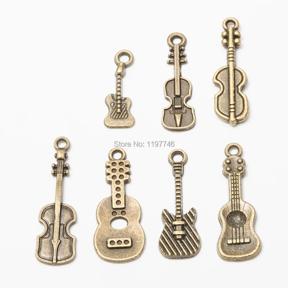 Musical Instrument Charms Antique Bronze Metal Guitar Pendent Zinc Alloy Charm Fit DIY Bracelets Necklace Jewelry Making 10pcs
Musical Instrument Charms Antique Bronze Metal Guitar Pendent Zinc Alloy Charm Fit DIY Bracelets Necklace Jewelry Making 10pcs