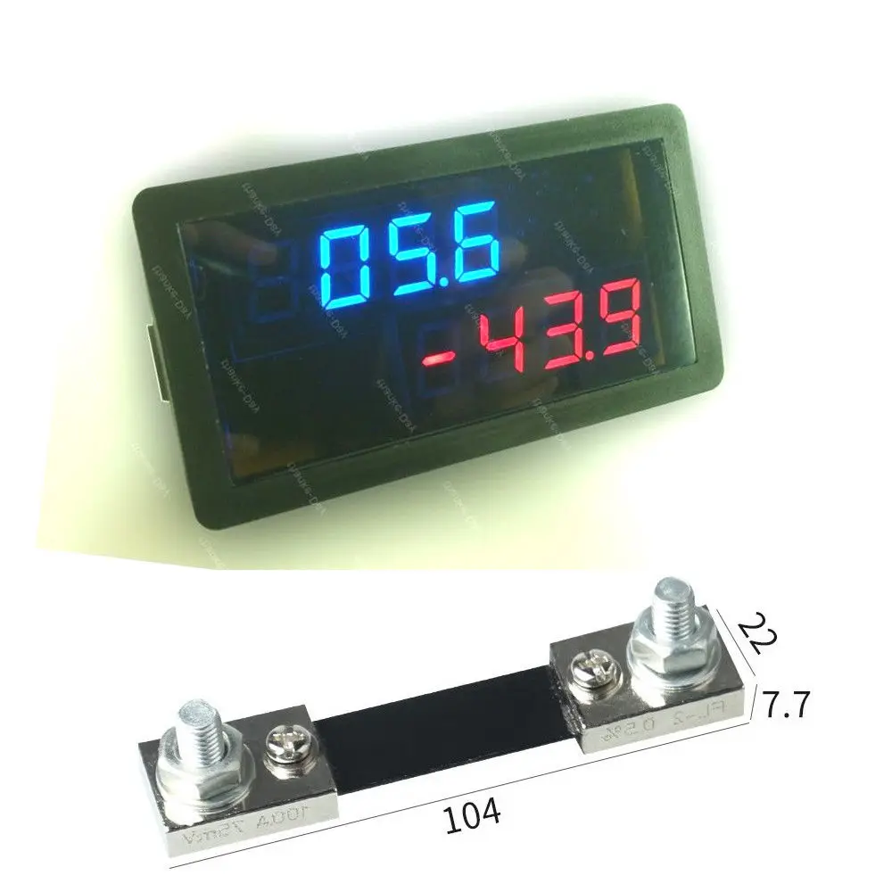 DYKB DC 20V +/- 100A Digital Amp Volt Combo METER Charge Discharge Battery Monitor Current Voltage + 100A 75MV shunt
DYKB DC 20V +/- 100A Digital Amp Volt Combo METER Charge Discharge Battery Monitor Current Voltage + 100A 75MV shunt