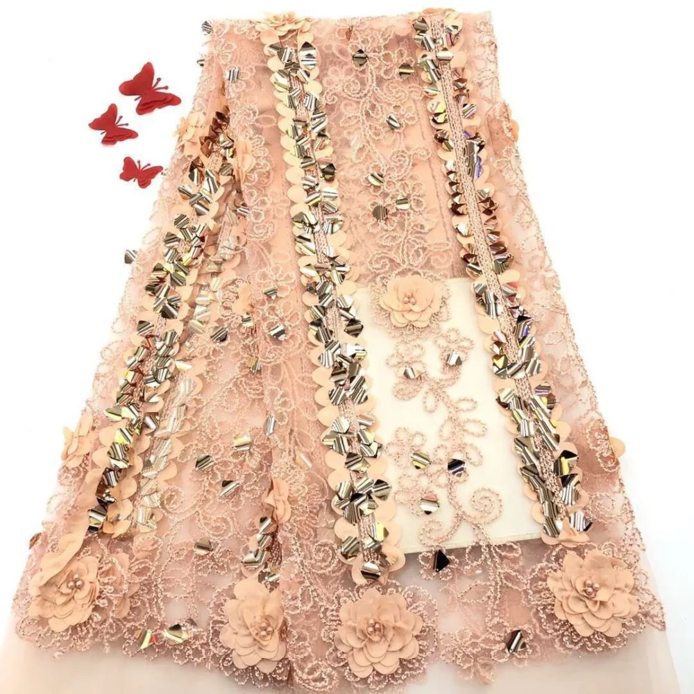African sequins 3D lace fabric 2019 high quality embroidered beaded french tulle lace Nigerian lace fabrics peach for wedding
African sequins 3D lace fabric 2019 high quality embroidered beaded french tulle lace Nigerian lace fabrics peach for wedding