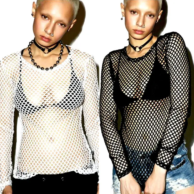 Sexy Fishnet Tops New Fashion Womens Mesh Fishnet Long Sleeve Blouse Top Ripped shirt Summer Ladies Gothic Shirt
Sexy Fishnet Tops New Fashion Womens Mesh Fishnet Long Sleeve Blouse Top Ripped shirt Summer Ladies Gothic Shirt