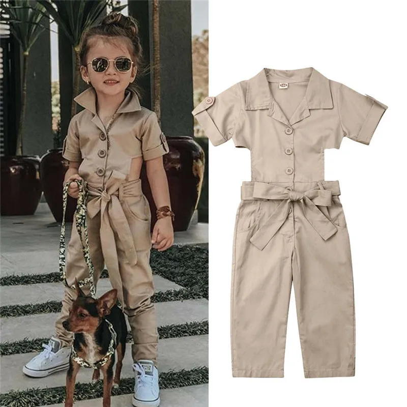 Stylish Cool Kids Baby Girls Backless Jumpsuit Overall Rompers Trousers Buttons Short Sleeve Lace-up Belts Rompers Jumpsuit 2-7T
Stylish Cool Kids Baby Girls Backless Jumpsuit Overall Rompers Trousers Buttons Short Sleeve Lace-up Belts Rompers Jumpsuit 2-7T
