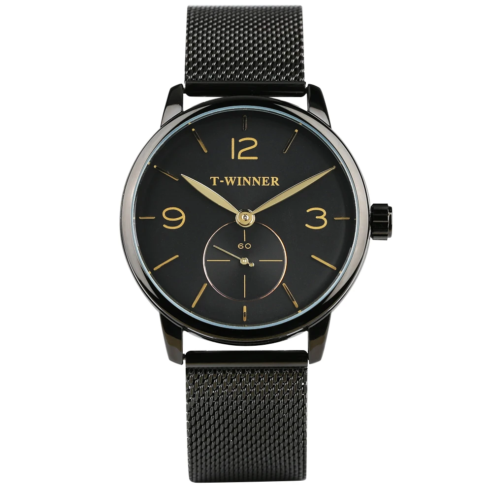 Men's Hand-wind Mechanical Wristwatch With Small Stopwatch Black Stainless Steel Strap Arabic Exquisite Glass Back
Men's Hand-wind Mechanical Wristwatch With Small Stopwatch Black Stainless Steel Strap Arabic Exquisite Glass Back