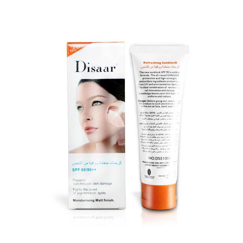 EMS DHL Shipping Disaar Body Sunscreen Sunblock Cream SPF 90 PA+++ Waterproof Oil Control Anti Oxidant UV Protection Cream
EMS DHL Shipping Disaar Body Sunscreen Sunblock Cream SPF 90 PA+++ Waterproof Oil Control Anti Oxidant UV Protection Cream