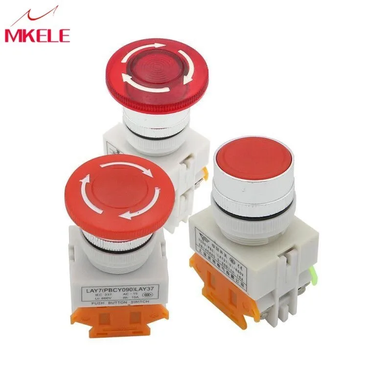 1NO 1NC Emergency Stop Push Button Switch Locking Latching Stop Red Mushroom Cap Or Without Cap Hot Sale
1NO 1NC Emergency Stop Push Button Switch Locking Latching Stop Red Mushroom Cap Or Without Cap Hot Sale