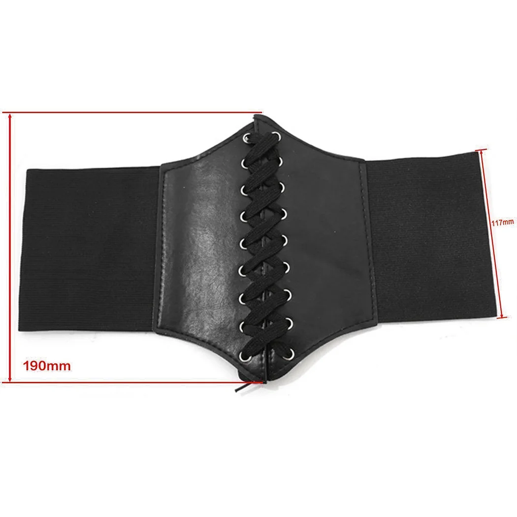 Harajuku Leather Belts Women Corset Elastic Slimming Wide Waist Belt Waistband Ladies Bandage Lace Up Body | Аксессуары для одежды