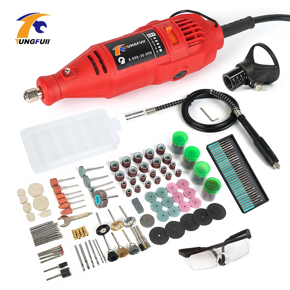TUNGFULL Engraver Electric 220V 130W Rotary Tool Set Variable Speed Power Tool Accessories Electric Grinder Grinding Machine
TUNGFULL Engraver Electric 220V 130W Rotary Tool Set Variable Speed Power Tool Accessories Electric Grinder Grinding Machine
