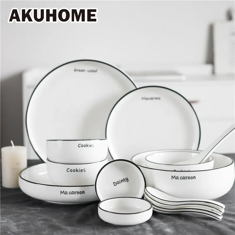 Ceramic Dishes Tableware Set Dinner Plates Round White Fruit Spill Proof Bowl Soup Tray For Food Creative Design Plates Sets
Ceramic Dishes Tableware Set Dinner Plates Round White Fruit Spill Proof Bowl Soup Tray For Food Creative Design Plates Sets