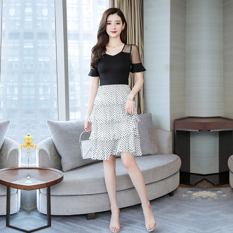 Korean fashion brim long cake dress new joker net yarn splicing false two pcs patchwork vestidos sexy casual clothes women
Korean fashion brim long cake dress new joker net yarn splicing false two pcs patchwork vestidos sexy casual clothes women