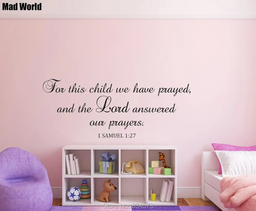 1 SAMUEL 1:27 For this child we have prayed Wall Art Stickers Wall Decals Home DIY Decoration Removable Room Decor Wall Stickers
1 SAMUEL 1:27 For this child we have prayed Wall Art Stickers Wall Decals Home DIY Decoration Removable Room Decor Wall Stickers