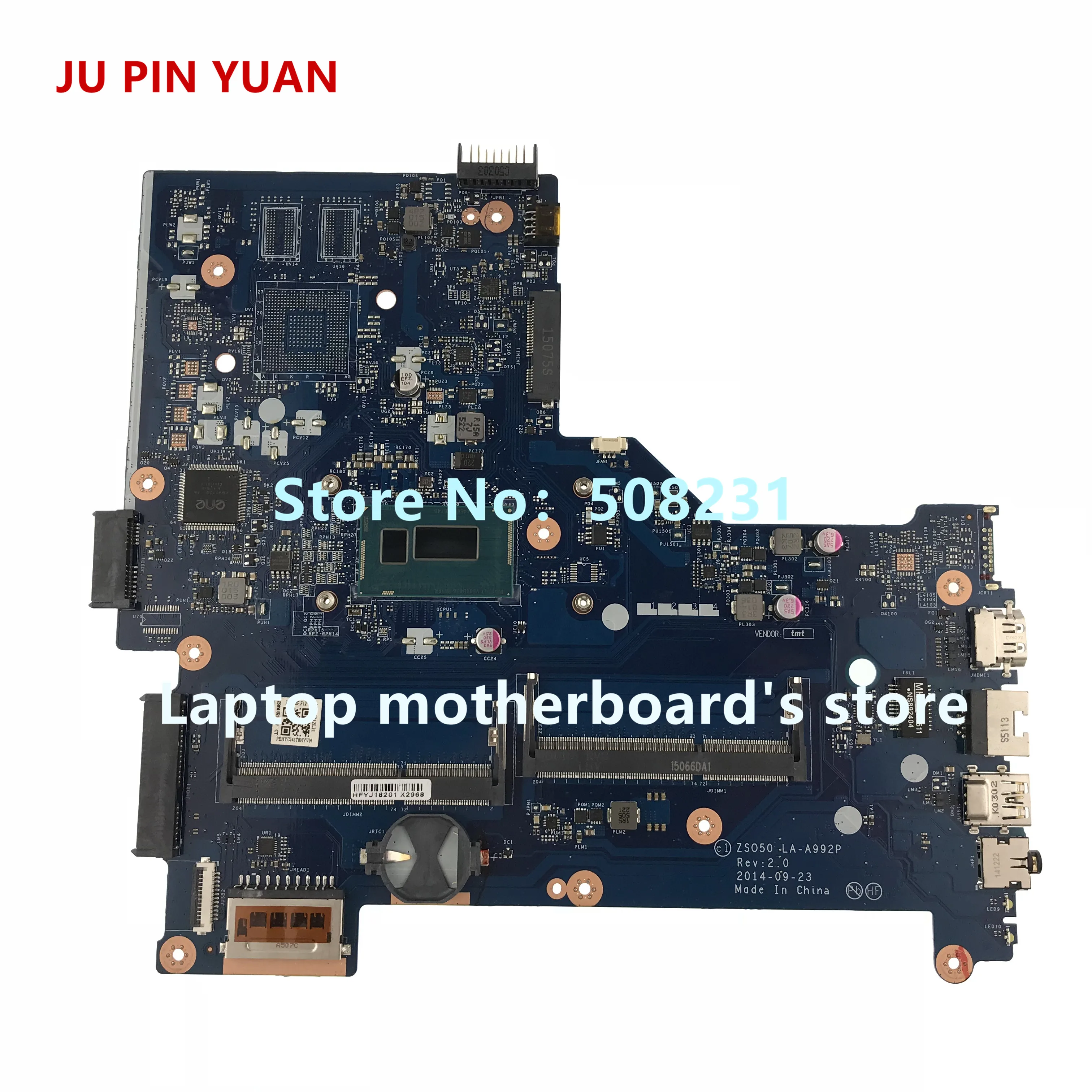 765444-501 765444-001 ZS050 LA-A992P For HP 15-R 15-R181NR Laptop Motherboard with i3-4005U CPU Fully Tested
765444-501 765444-001 ZS050 LA-A992P For HP 15-R 15-R181NR Laptop Motherboard with i3-4005U CPU Fully Tested