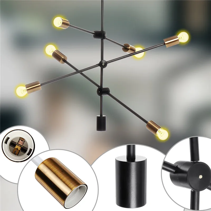 Industrial Iron Chandelier E27 6 Heads for Living Room Vintage Lights Industrial Loft Nordic Home Lighting Fixtures AC110-240V
Industrial Iron Chandelier E27 6 Heads for Living Room Vintage Lights Industrial Loft Nordic Home Lighting Fixtures AC110-240V