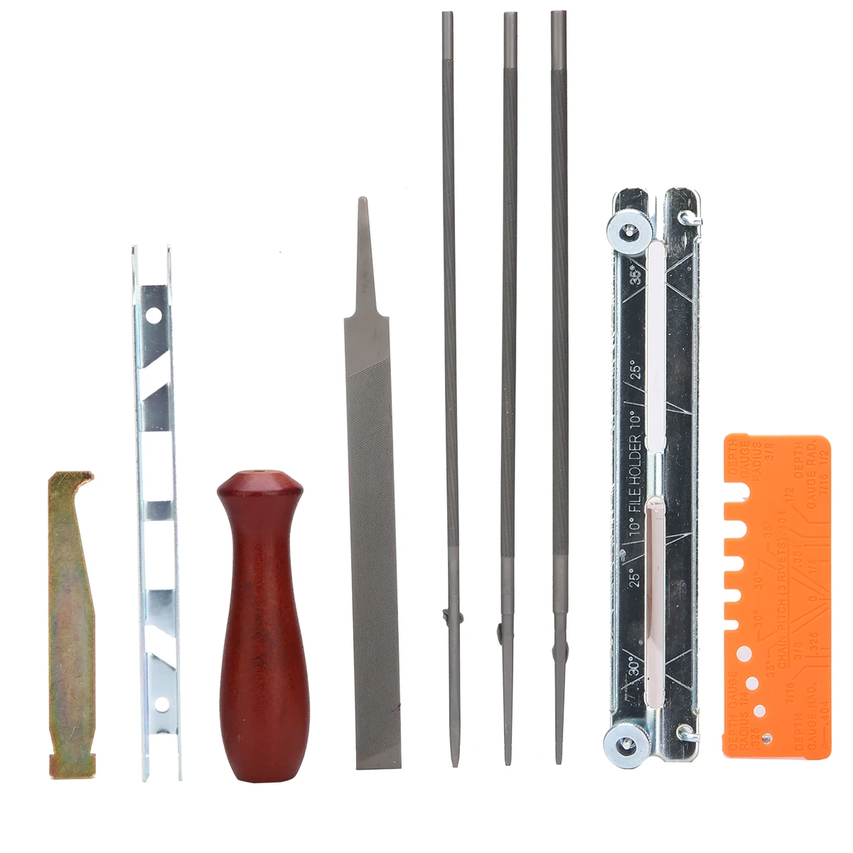 10pcs New Chainsaw Chain Sharpening Kit Tool Set Guide Bar Groove Cleaner Flat/Round File + Quick Check Gauge Sharpener Tools
10pcs New Chainsaw Chain Sharpening Kit Tool Set Guide Bar Groove Cleaner Flat/Round File + Quick Check Gauge Sharpener Tools
