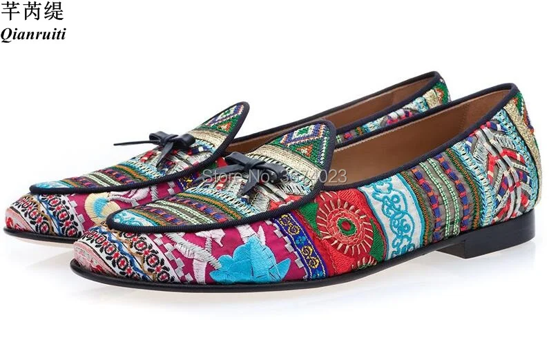 Qianruiti Patchwork Mini-bow Embllished Flats Men Multicolor Loafers Slip On Canvas Shoes Men Party Dress Shoes Fashion Shoes
Qianruiti Patchwork Mini-bow Embllished Flats Men Multicolor Loafers Slip On Canvas Shoes Men Party Dress Shoes Fashion Shoes