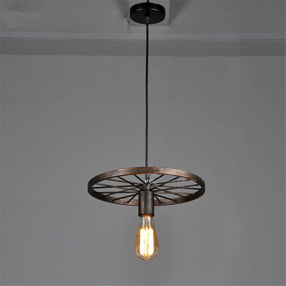Industrial Style Pendant Light with Black Iron Wheel-Like Retro Ceiling Lamp For Indoor Decors
Industrial Style Pendant Light with Black Iron Wheel-Like Retro Ceiling Lamp For Indoor Decors