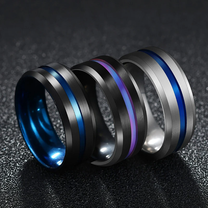 Stainless steel Black Titanium Rainbow Groove Rings Jewelry 8MM Width Women or Men Wedding
Stainless steel Black Titanium Rainbow Groove Rings Jewelry 8MM Width Women or Men Wedding