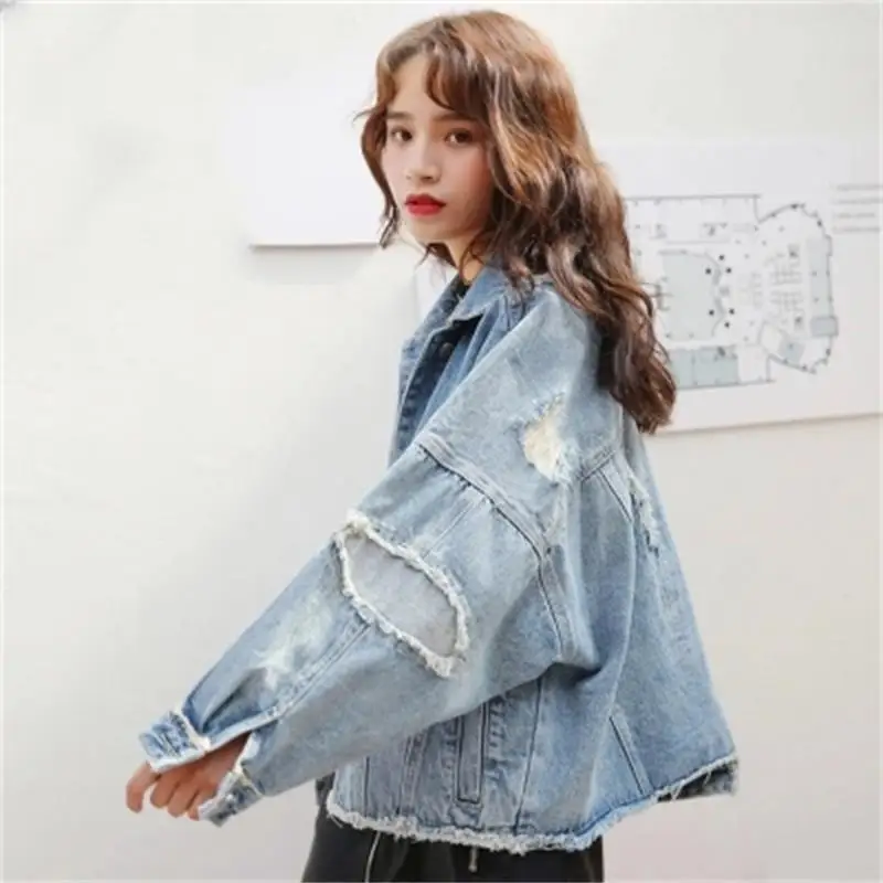 Jeans Jacket Women Casacos Feminino Slim Ripped Holes Denim Jacket Femme Elegant Vintage Bomber Jacket 2018 Basic Coats
Jeans Jacket Women Casacos Feminino Slim Ripped Holes Denim Jacket Femme Elegant Vintage Bomber Jacket 2018 Basic Coats