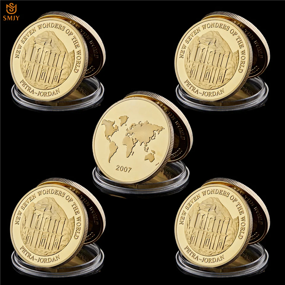 5Pcs/Lot 2017 New Seven Wonders of The World Gold Plated Commemorative Coins For Collection Free Shipping And Business Gift
5Pcs/Lot 2017 New Seven Wonders of The World Gold Plated Commemorative Coins For Collection Free Shipping And Business Gift