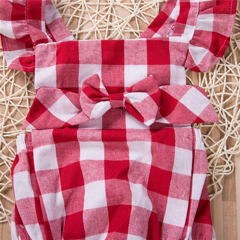 2019 Summer Newborn Baby Girls Bowknot Red Plaid Clothes Romper Jumpsuit Outfits Playsuit
2019 Summer Newborn Baby Girls Bowknot Red Plaid Clothes Romper Jumpsuit Outfits Playsuit