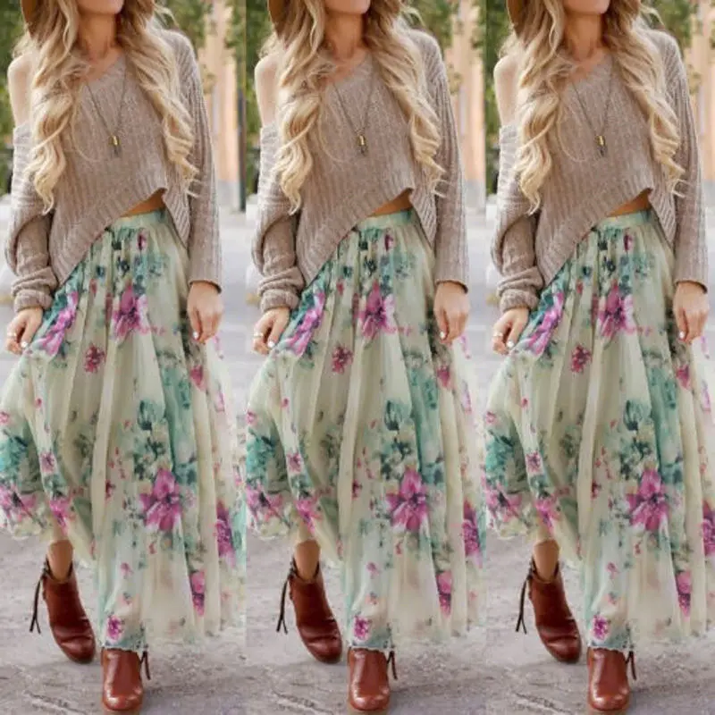 Women Floral Print Chiffon Skirt Ladies Women High Waist Floral Evening Party Long Maxi Skirt Beach Skirt
Women Floral Print Chiffon Skirt Ladies Women High Waist Floral Evening Party Long Maxi Skirt Beach Skirt