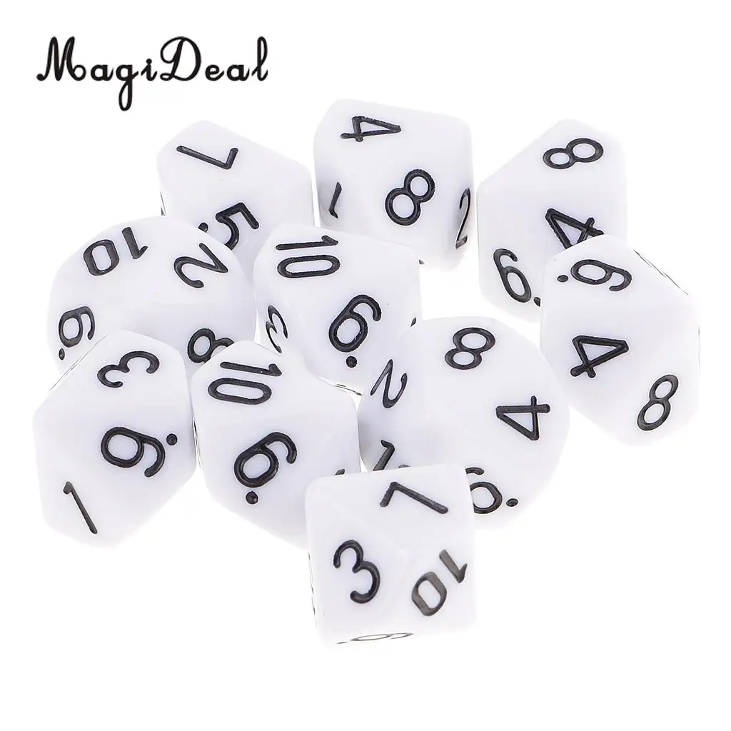 MagiDeal 10 шт. 10 кубиков D10 многогранные кубики для игр Белый День рождения подарок Паб Клубная принадлежность
MagiDeal 10 шт. 10 кубиков D10 многогранные кубики для игр Белый День рождения подарок Паб Клубная принадлежность