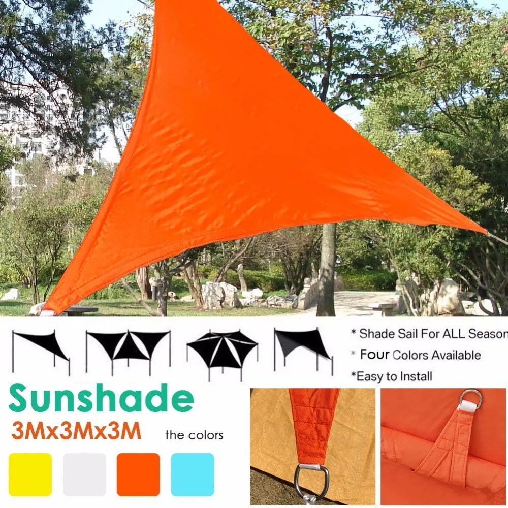 

UV Waterproof Triangles Sun Shade Sail 3mx3mx3m Sun Shelter Awning Outdoor Courtyard Swimming Pool Gazebo Canopy Shading Park