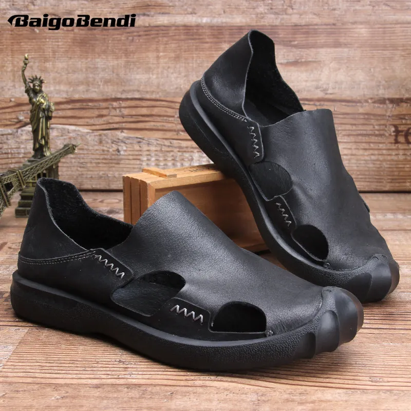 Men's Genuine Leather Father Sandals Hollow-out Soft Close Toe Middle Aged Man Summer Nonslip Casual Shoes
Men's Genuine Leather Father Sandals Hollow-out Soft Close Toe Middle Aged Man Summer Nonslip Casual Shoes