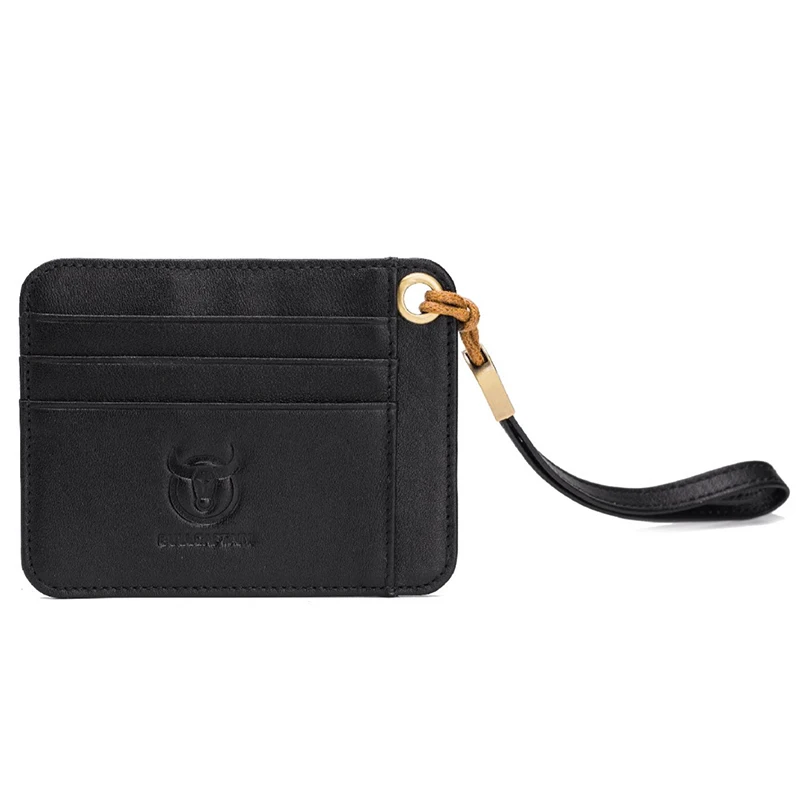 BULLCAPTAIN Genuine Leather Card Holder Credit Cart Wallet Mini Slim Case Unisex Business ID Holders Coin | Багаж и сумки