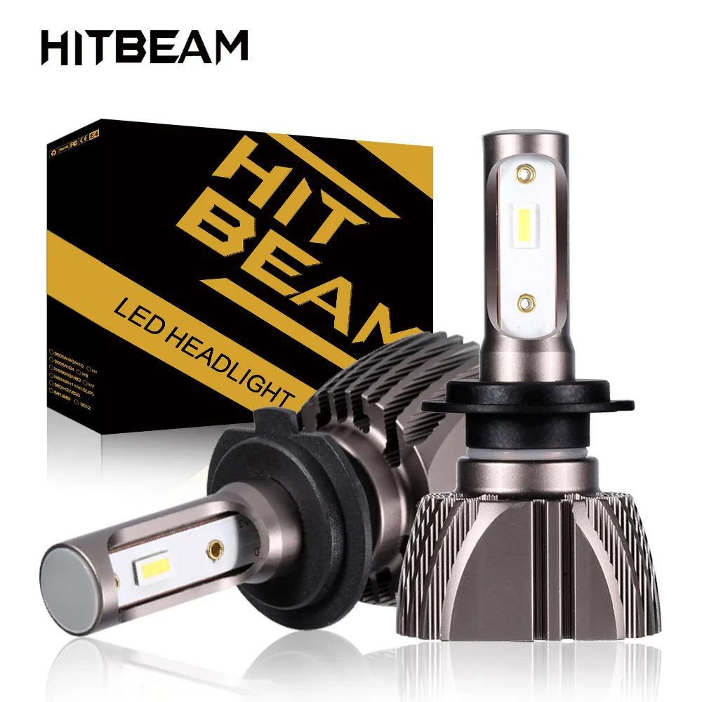 HITBEAM 10000Lm 50 Вт H4 H7 светодиодные лампы для автомобилей h4 Hi/короче спереди и длиннее