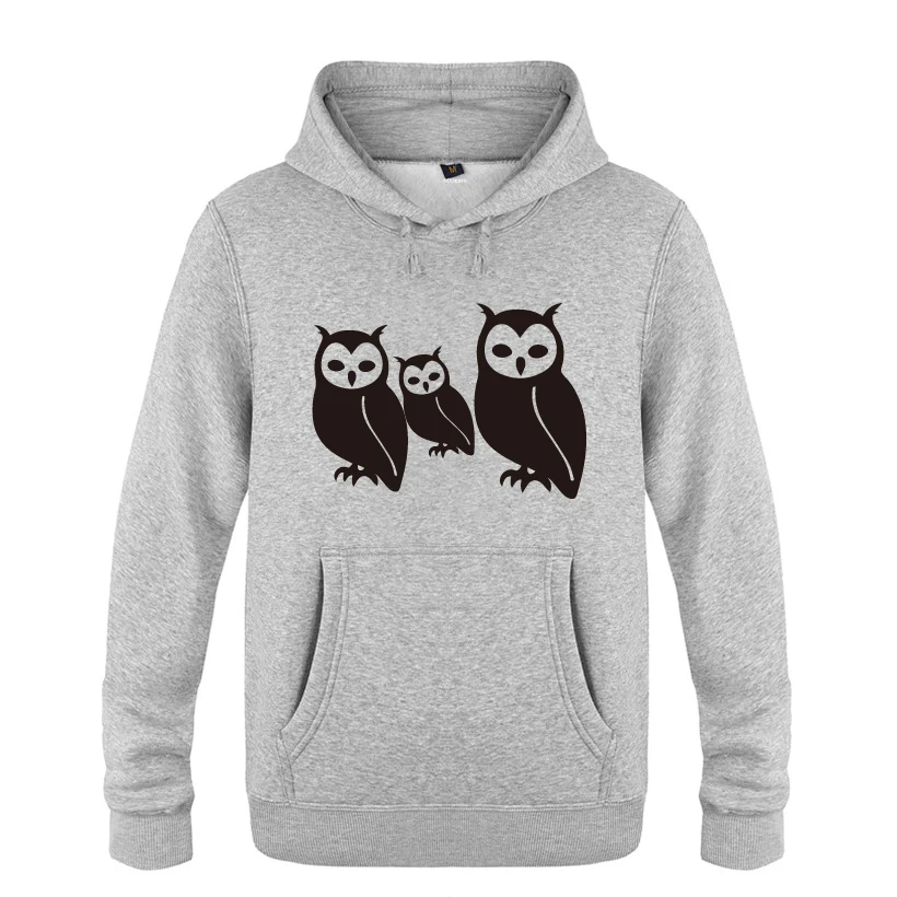 Cute Owl Anime Cartoon Hoodies Men 2018 Men's Pullover Fleece Hooded Sweatshirts