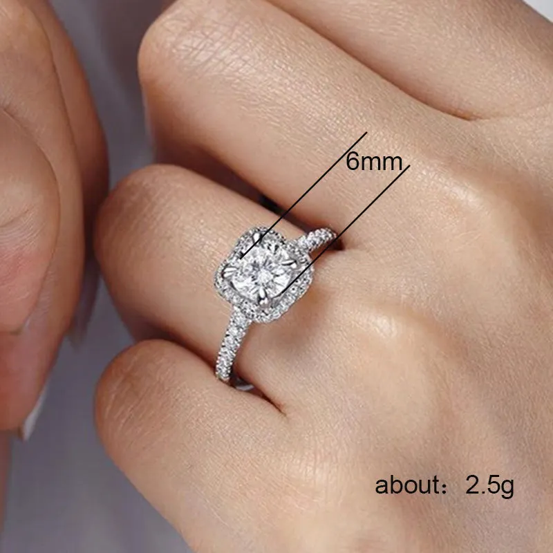 

Huitan Eternity Wedding Ring with Round Brilliant Cubic Zirconia Prong Setting Korean Style Jewelry Fashion Rings for Women