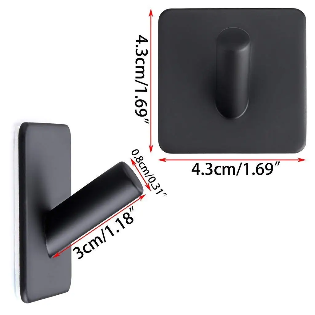 304 Stainless Steel Coat Hanger Black Towel Hook Rack Rail Self Adhesive Hooks Square for Kitchen Bathroom Lavatory Closets
304 Stainless Steel Coat Hanger Black Towel Hook Rack Rail Self Adhesive Hooks Square for Kitchen Bathroom Lavatory Closets