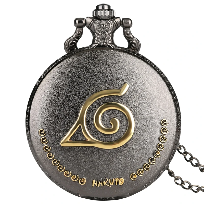 Уникальные черные часы с маркировкой кварцевые карманные ожерельем японское
