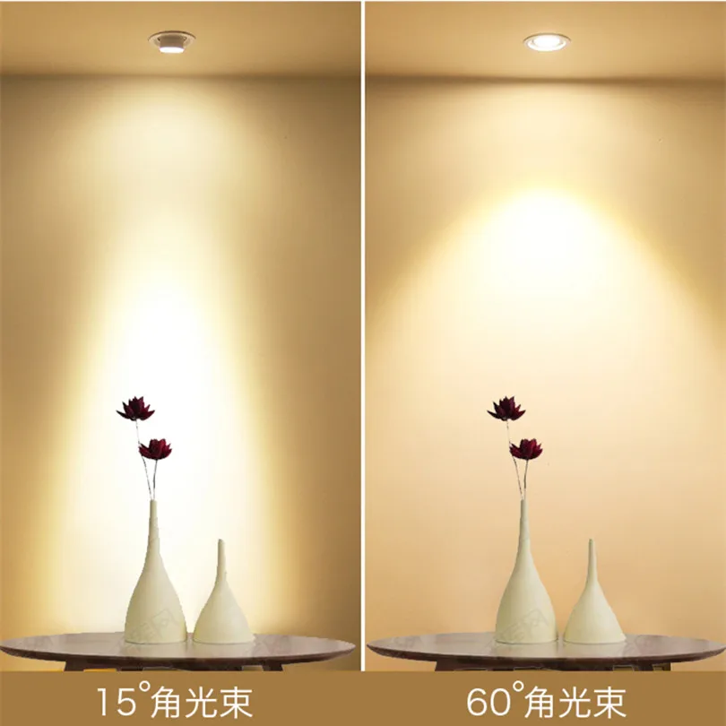 Регулируемые светодиодные потолочные лампы 7 Вт 10 15 20 25 35 COB Zoom Spotlight Down Lights Lamp for Home
